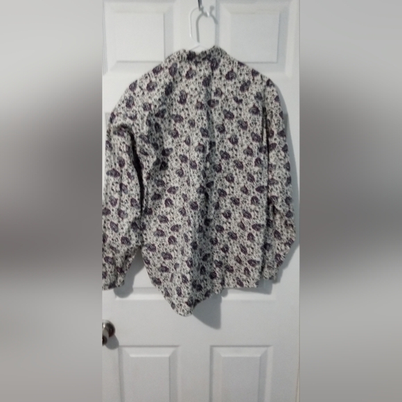 Northern Reflections Purple and Black Button Down Shirt - Picture 3 of 3